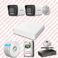 Hikvision İp 02 Kameralı Set 1080p Colorvu Mikrofonlu